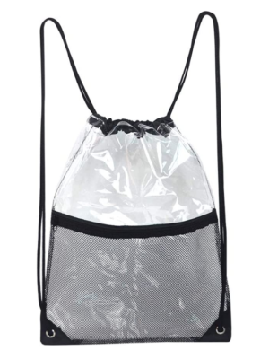 Transparent clear drawstring backpack